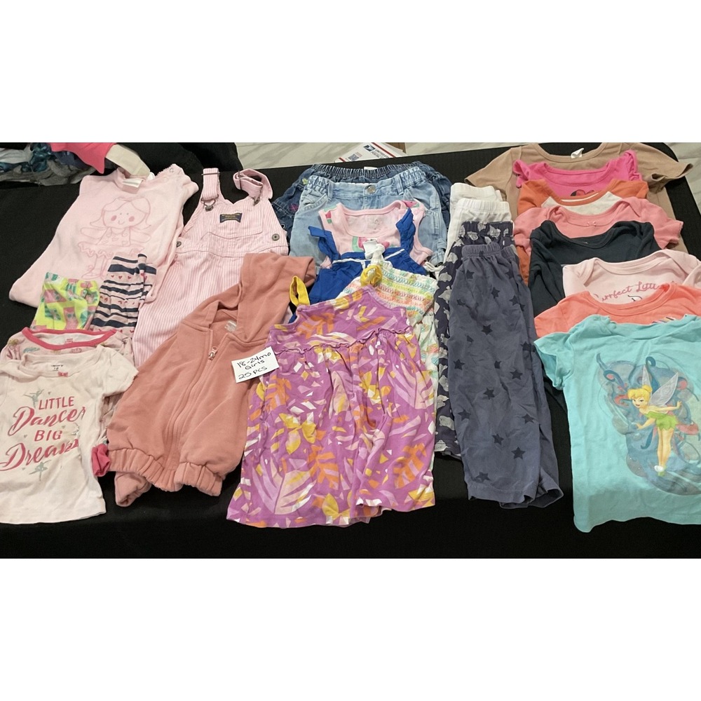 Mixed Brands Clothes Lot Girls 18-24M Multicolor Dresses Tops Disney Minnie 23pc